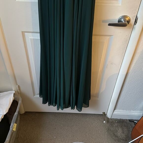 David's Bridal Celebrate DB Studio High-Neck Mesh Dress Juniper Green size 4 NWT - Picture 9 of 11